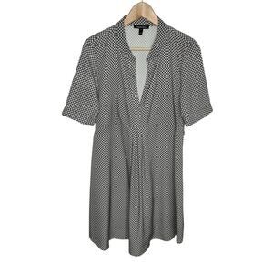 Isabella Oliver Women Short Sleeve Dress 4 Black White Tie Back Maternity